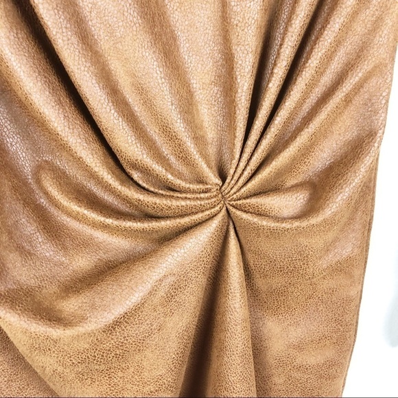 Ronny Kobo Hadassah Faux Leather Ruched Long Sleeve Mini Dress Cocktail Party - Picture 7 of 10